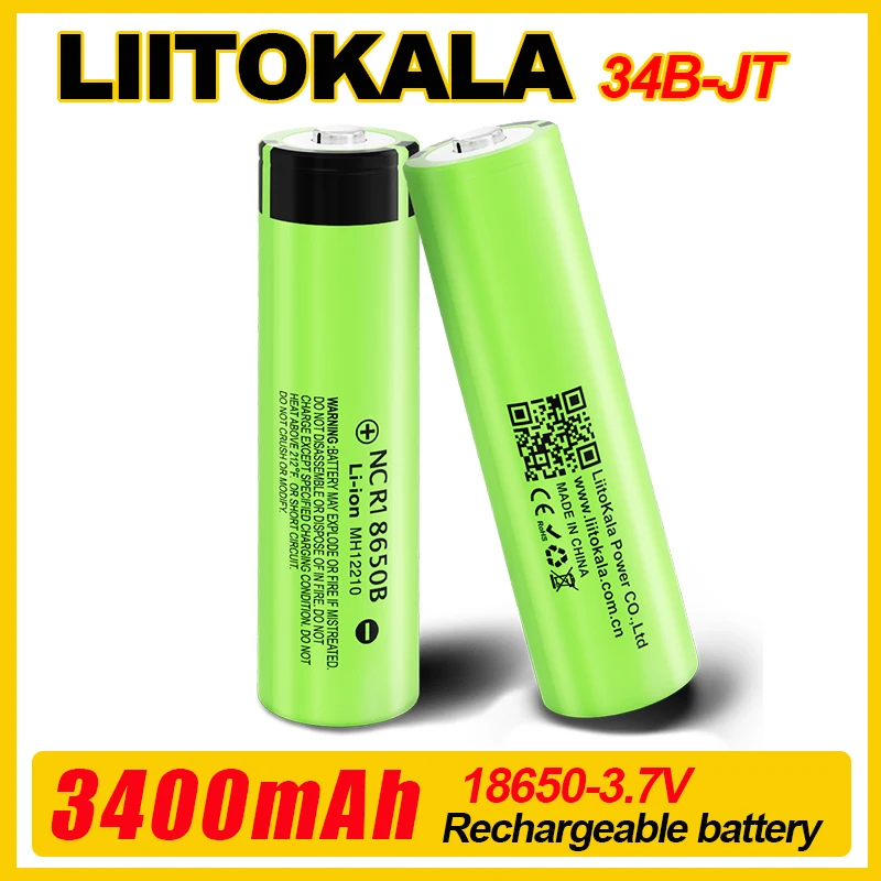 1-10 SZT. LiitoKala 34B-JT 3500mAh NCR18650B 3.7V 3400mAh 18650 Akumulator Litowy do Latarki
