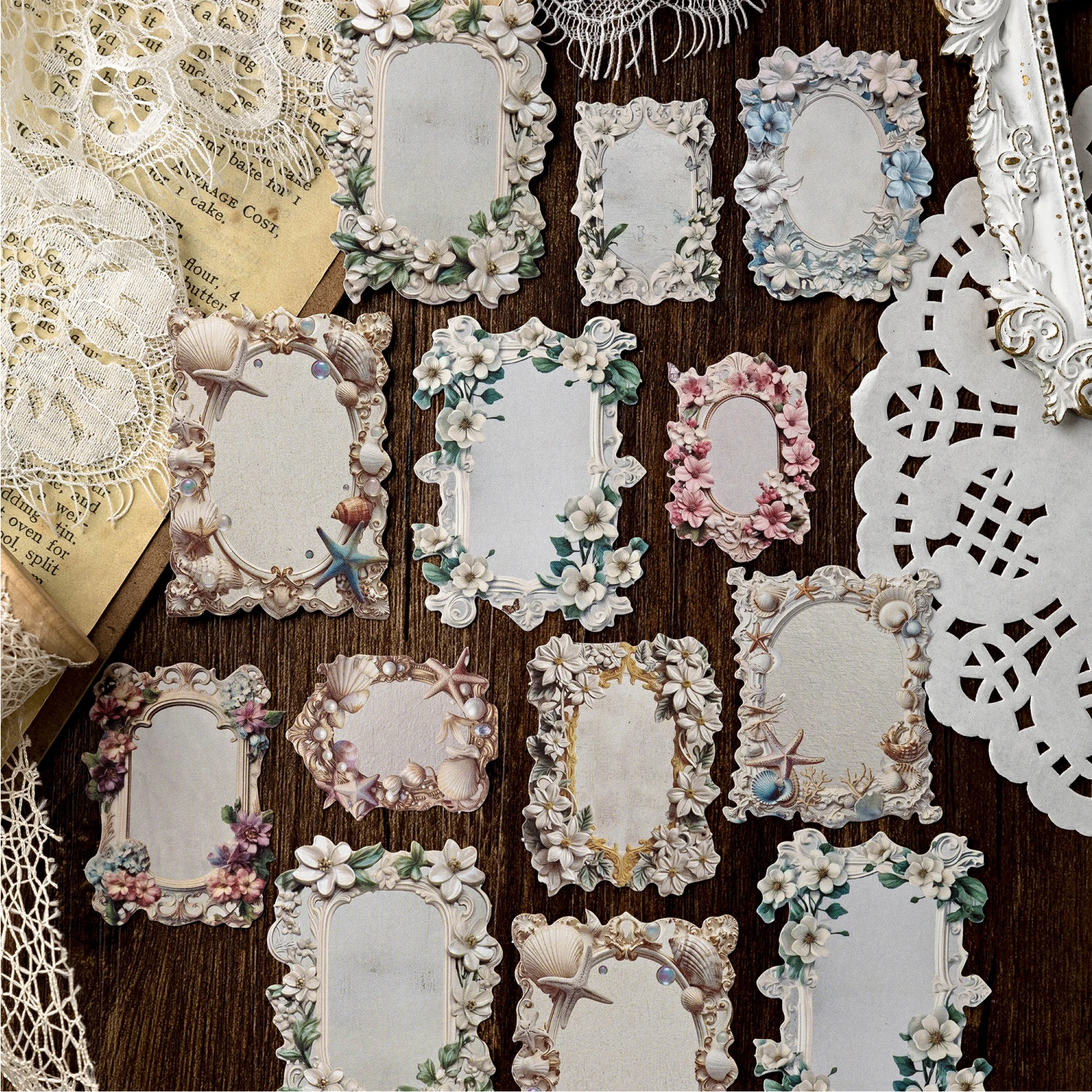 30 pcs Vintage Baroque style Label stickers pack Decorative Scrapbooking Diary Album hand made junk journal supplies