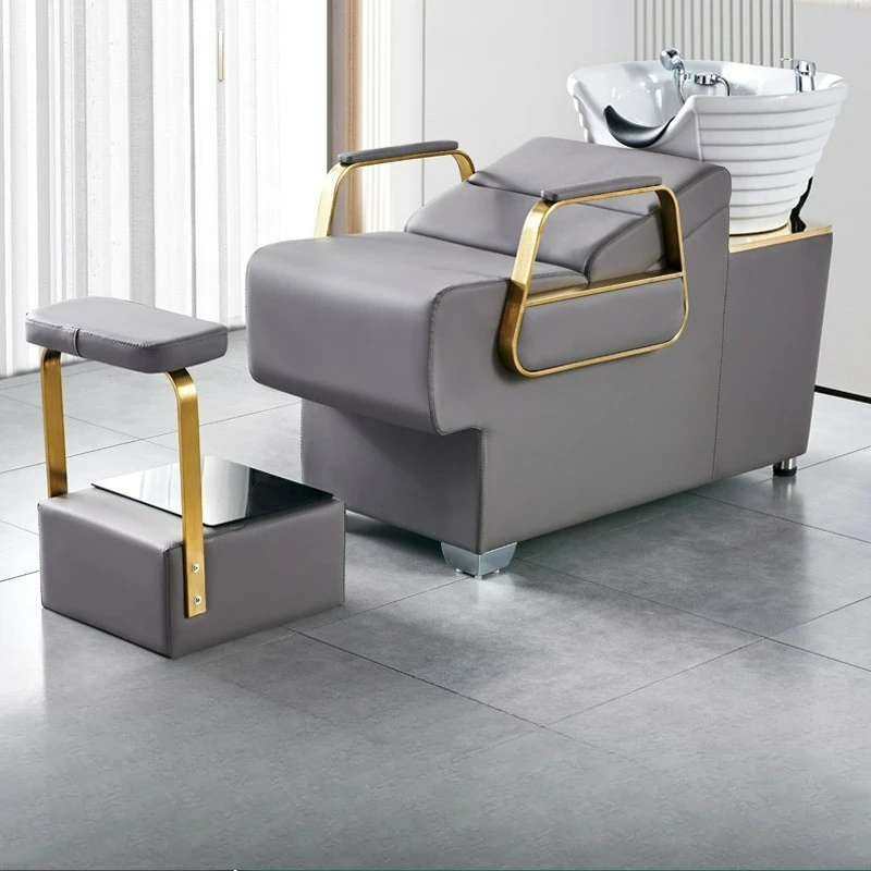 Barber Shop Flush Bed Hair Salon Special High-end Hair Salon Half Lying Hair Shampoo Bed Ceramic Basin