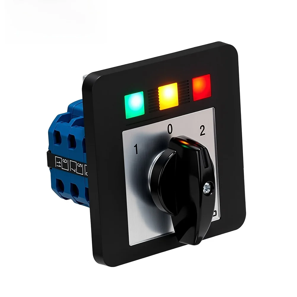 1pc 3 Position 3 Section Illuminated Change Over Switch SZW26 20A Cam Rotary Switch For Machine Tools Marine Systems