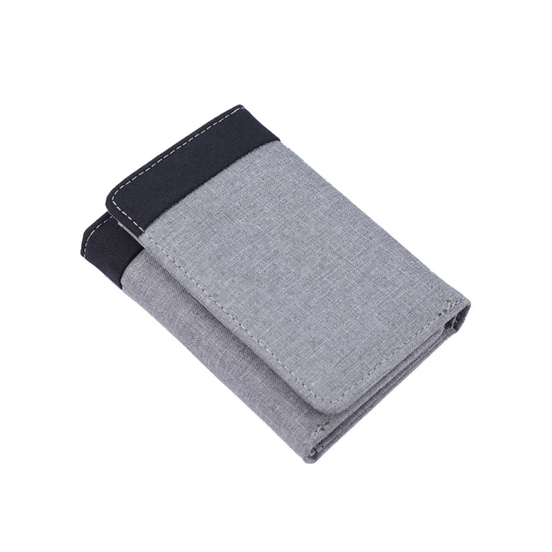 2024 New RFID Theft Protection Wallet Men's Canvas wallet Coin purse Triple folding short wallet contrast wallet