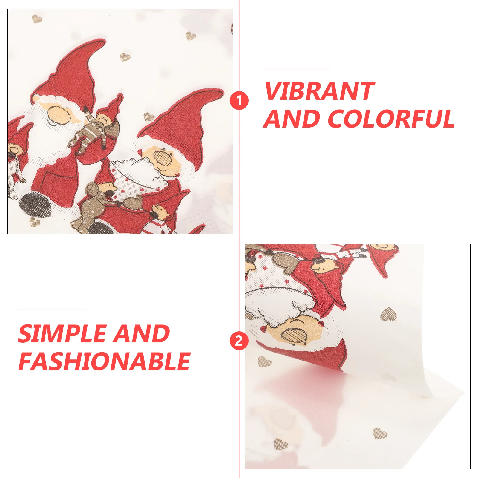 60pcs Christmas Santa Claus Printed Placemat Paper Napkins Paper Towel Tissue for Cafe Restaurant (Blue)