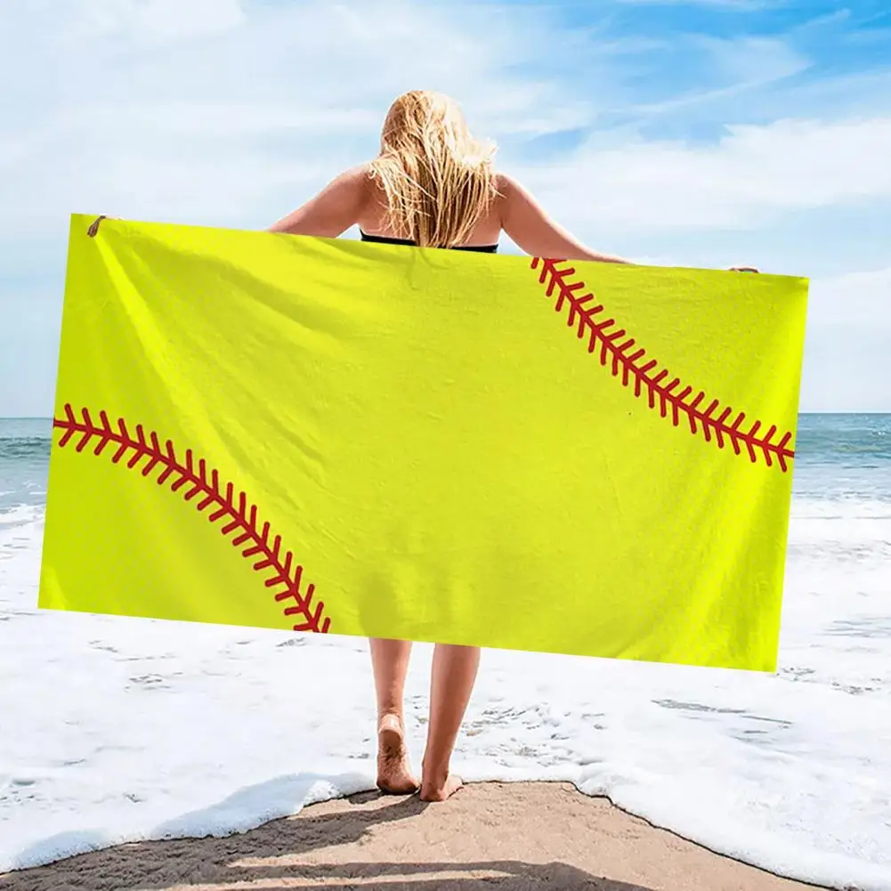 Camping Handdoek Handig Printing Skin-Touch Baseball Gedrukt Microfiber Strandlaken Strand Accessoire