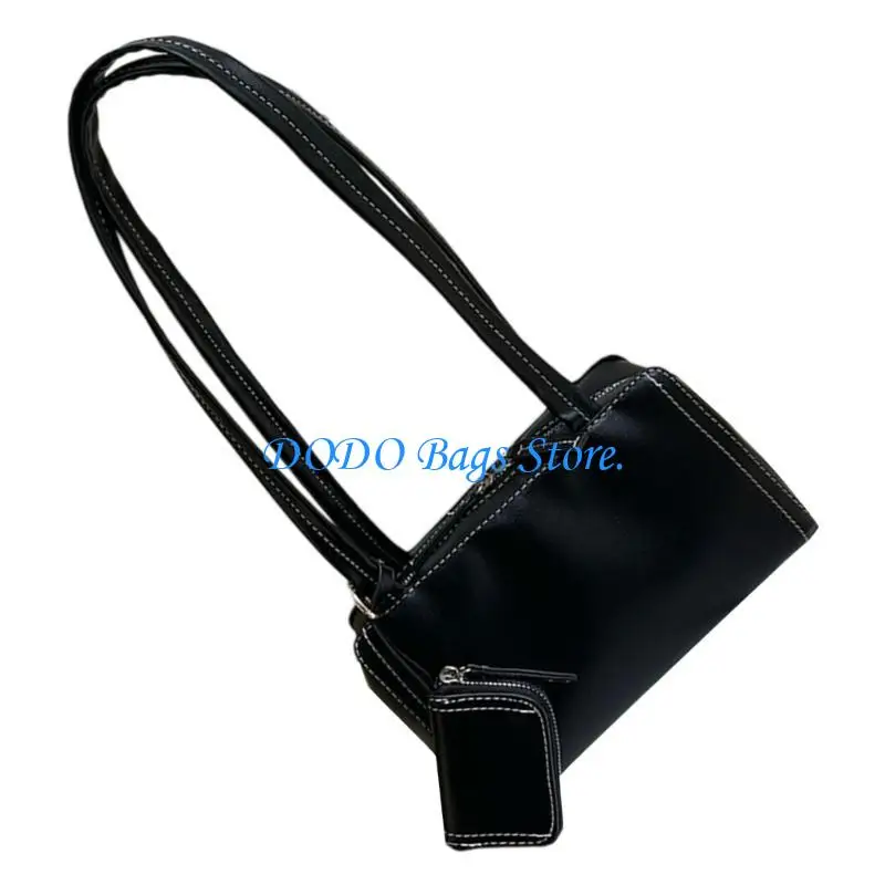 

E8FB Women Bag Fashionable Armpit Bag Square Shoulder Bag Girls PU Leather Handbag Korean Shopping Dating Bag for Daily