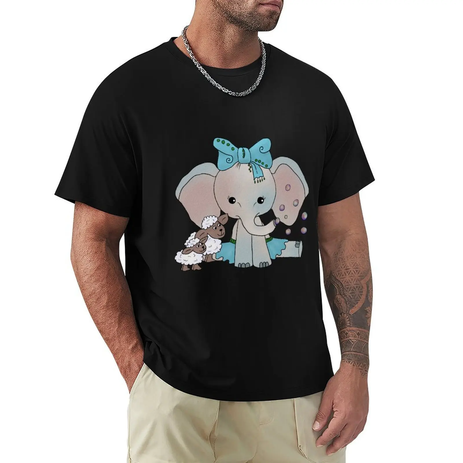 

Elephant and sheep T-Shirt Soft Durable Cotton T-Shirt