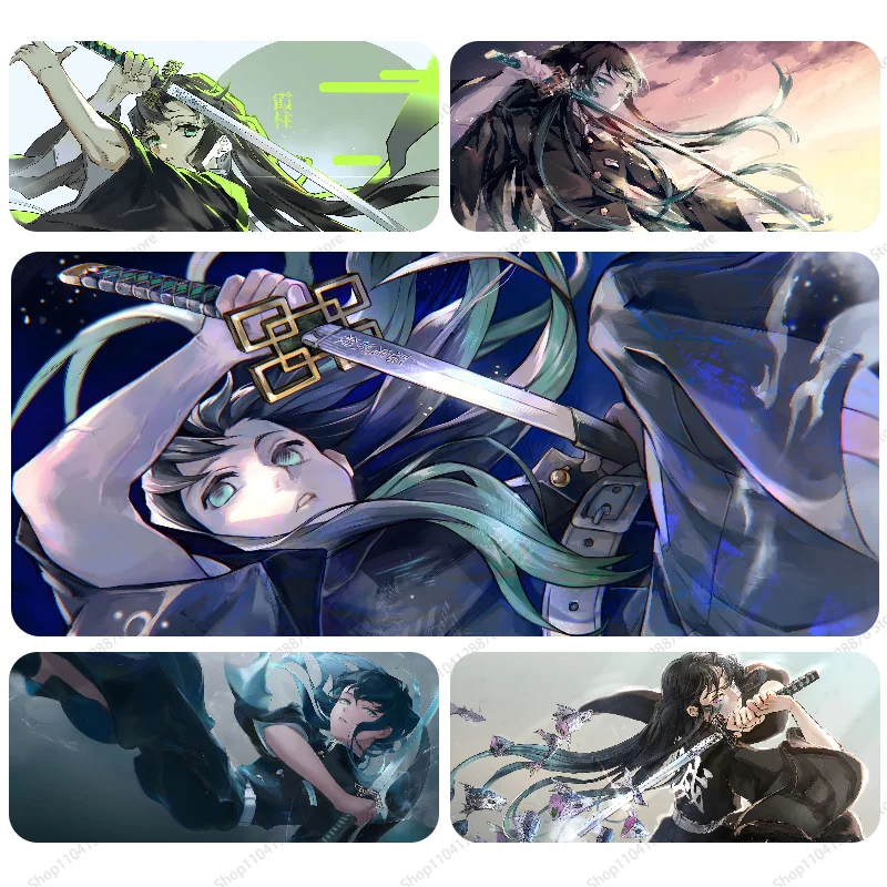 Anime Demon Slayer Character Muichiro Tokito Mousepad Gaming Pc Accessories Deskmat Keyboard Mat Desk Protector Mause Pads