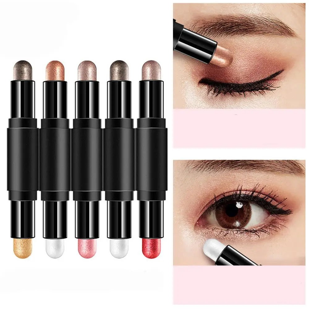 New Double Head Eyeshadow Stick Colorful Shimmer High Pigmented Waterproof Cream Eyes Shadow Pencil Long Lasting Makeup Cosmetic