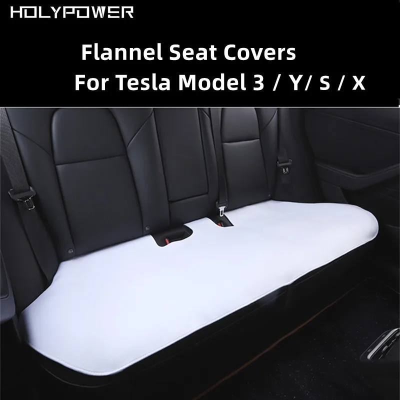 For Tesla Model 3 X S Y High Quality Flannel Upholstered Seat Cover Snug Warm Cushion Car Modified Interior Decorate Accessories