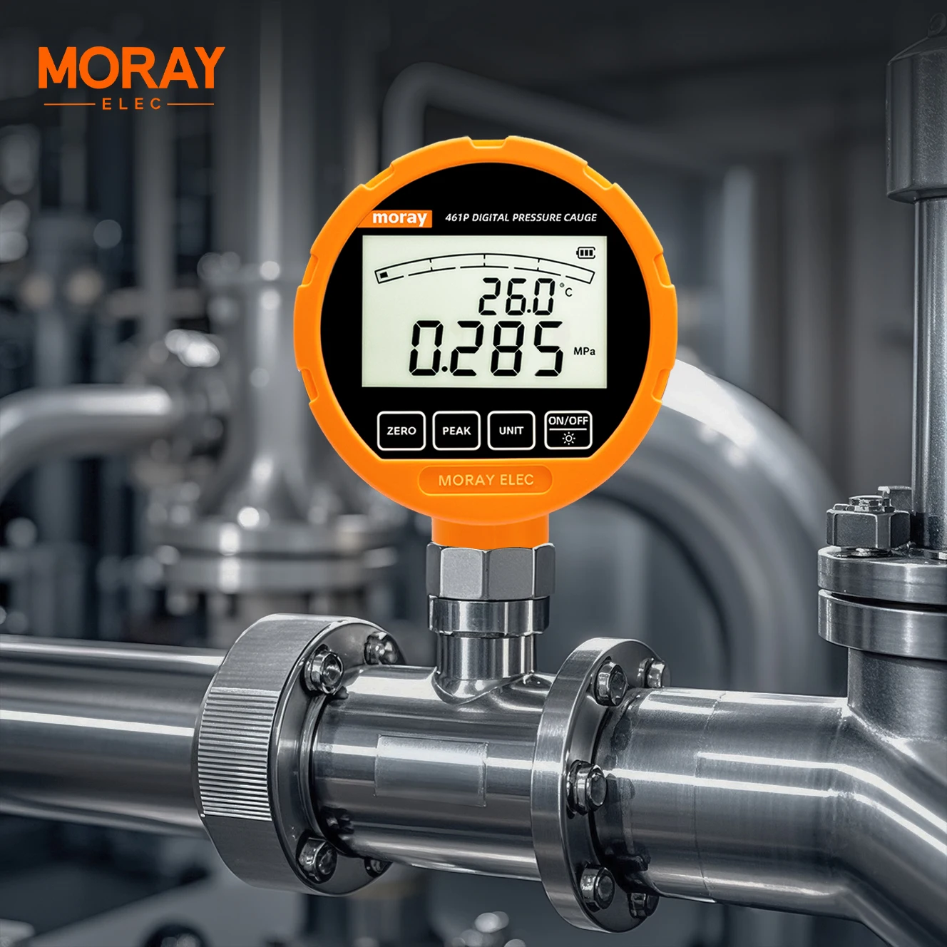 MORAY ME461P Hoge Precisie Digitale Vacuüm Water Vloeistof Hydraulische Lucht Olie Brandstof Bar Meter Digitale Manometer Drukmeters