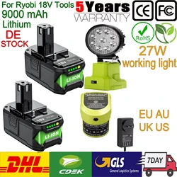 Bonacell 6000mAh voor Ryobi 18V gereedschapsbatterij Li-ion batterij vervangende batterij voor Ryobi P108 P104 P107 snoerloze elektrische gereedschappen