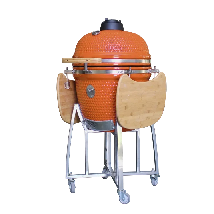 21inch Kamado BBQ Egg-Shaped Steel & Iron Smoker With Folding & Trolley Features Indoor Camping Pizza Smoke Certified ITS