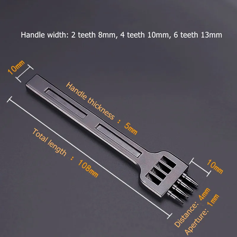2/4/6 Teeth Alloy Steel Rotary Punch Set | Black Hole Punch Tool For Leather Craft & Tooling | Multi-Position Leather Punch