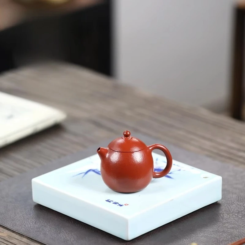 exquisitas de 90ml, hechas a mano, con forma  huevo de dragón,  arcilla Zhu  mineral crudo, tetera para remojar té