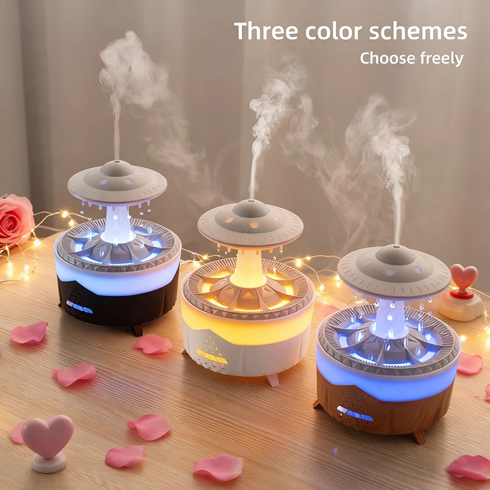 1PC Wall Plug Simulated Raindrop Air Humidifier with Ambient Lights, Essential Oil Diffuser, Aroma Diffuser for Office and Home