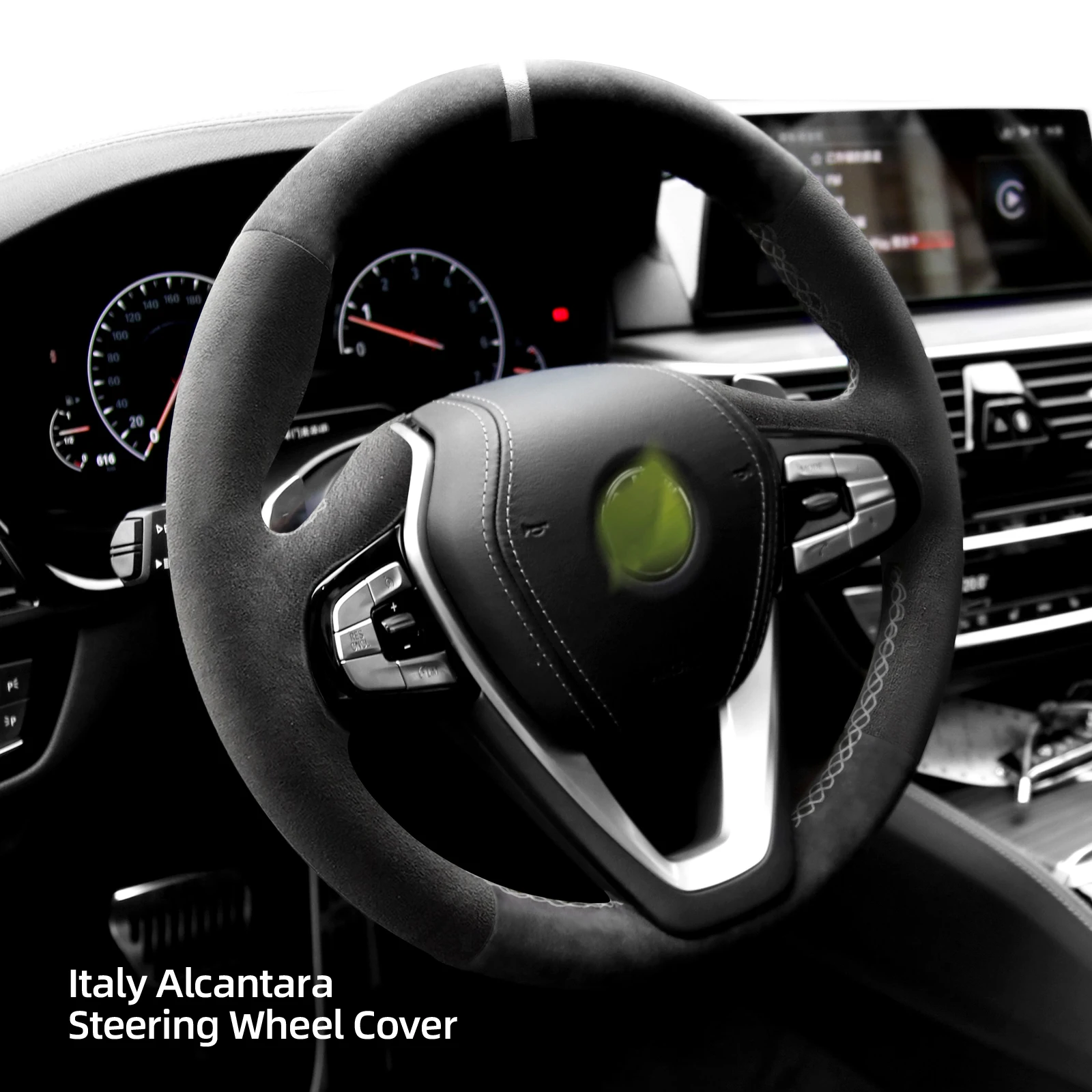 Alfanxi Hand Stitch Alcantara Steering Wheel Cover for BMW G20 G21 G30 G31 G32 X3 G01  X4 G02 X5 G05/ X7 G07 Z4 G29  G11 G12