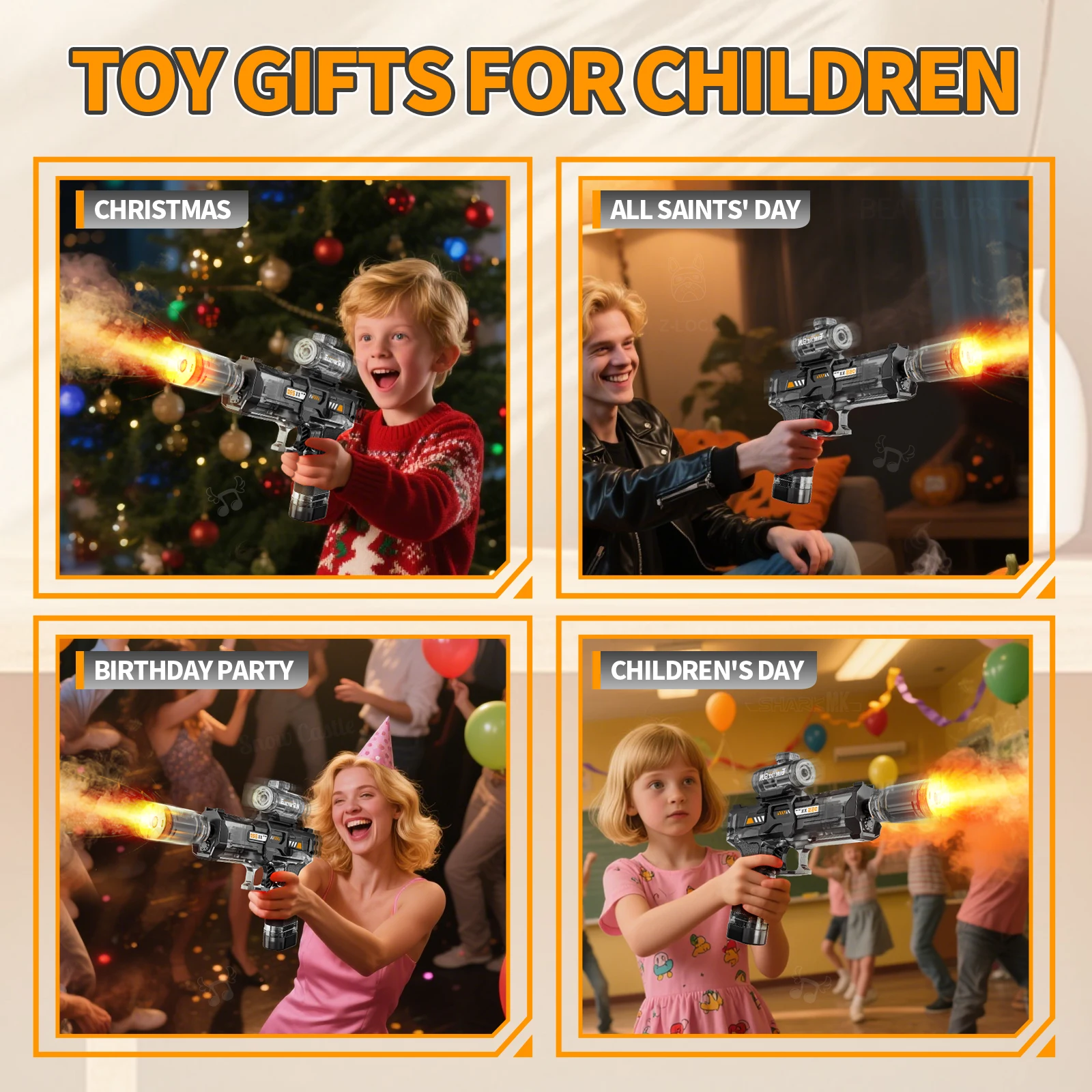 2025 어린이 인기 전동 스프레이 & 물총 소리와 빛 효과가 있는 장난감 야외 활동용 스프레이 진동 총 장난감