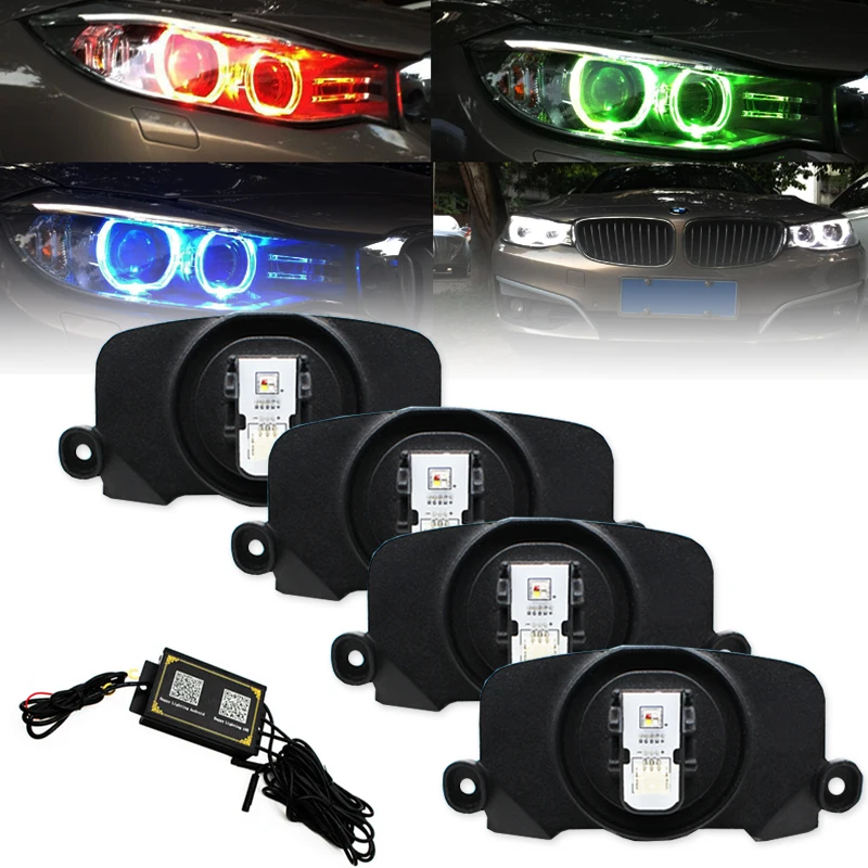 For BMW F30 F31 F34 F35 320i 328i 330i Smartphone Remote RGBW Angel Eye Halo Ring Markers Module,HID Adaptive Headlight 12-2015