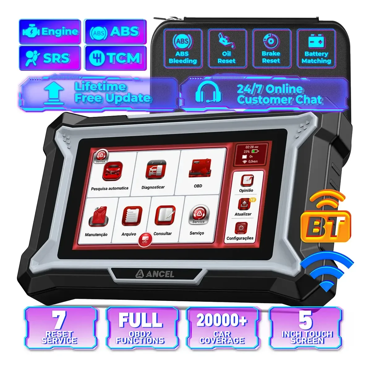 OBD2 Car Scanner ANCEL OBD2 Scan Tool ABS Battery Check Engine Light Bleed BMS Brake Oil Reset Diagnostic Tool