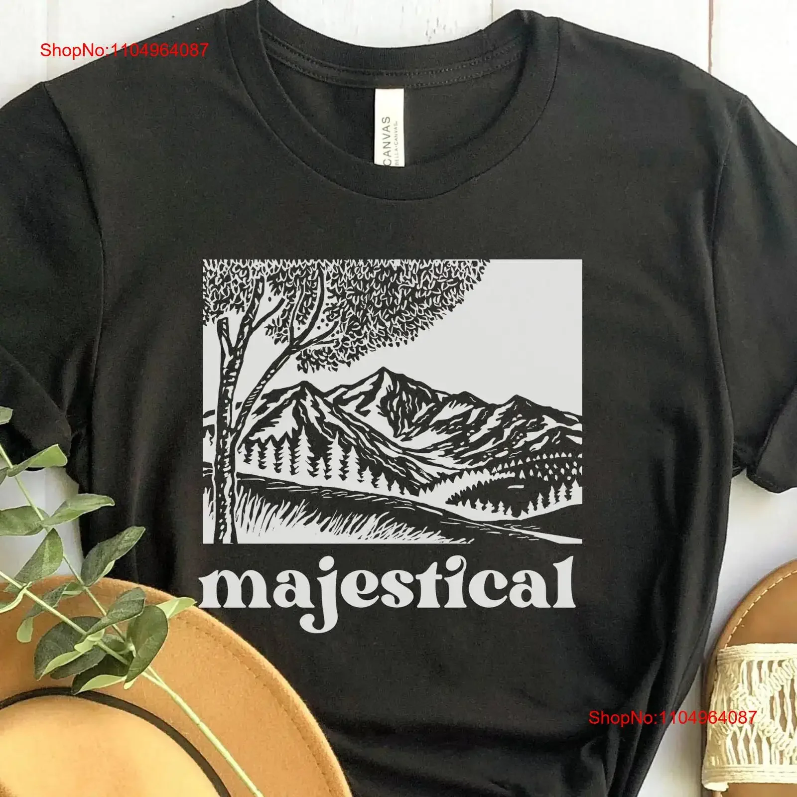 

Majestical T Shirt Mountain Skux Wanderlust Camping Hiking Backpacking Adventure Outdoor Nature Lover Wilderness Travel Unisex