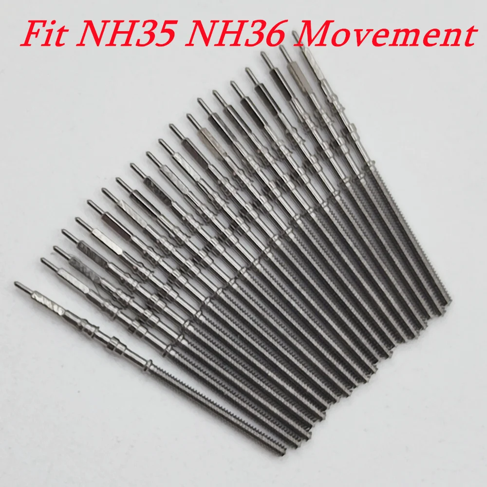 NH35 ساعة الجذعية الفولاذ المقاوم للصدأ قطع الغيار تناسب NH35 NH36 NH38 NH39 تاج التلقائي الميكانيكية ساعة يد تعمل بالحركة اكسسوارات أجزاء