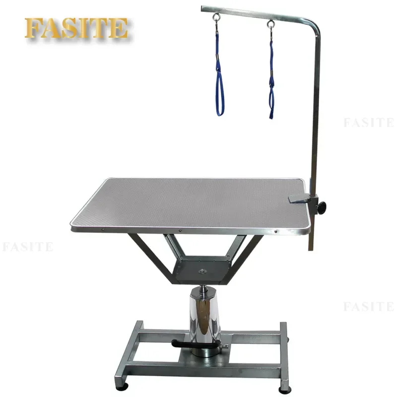 For Pet Grooming Table Hydraulic Lifting Pump Cat Dog Grooming Stand Adjustable Height Heavy Duty Stainless Steel Home