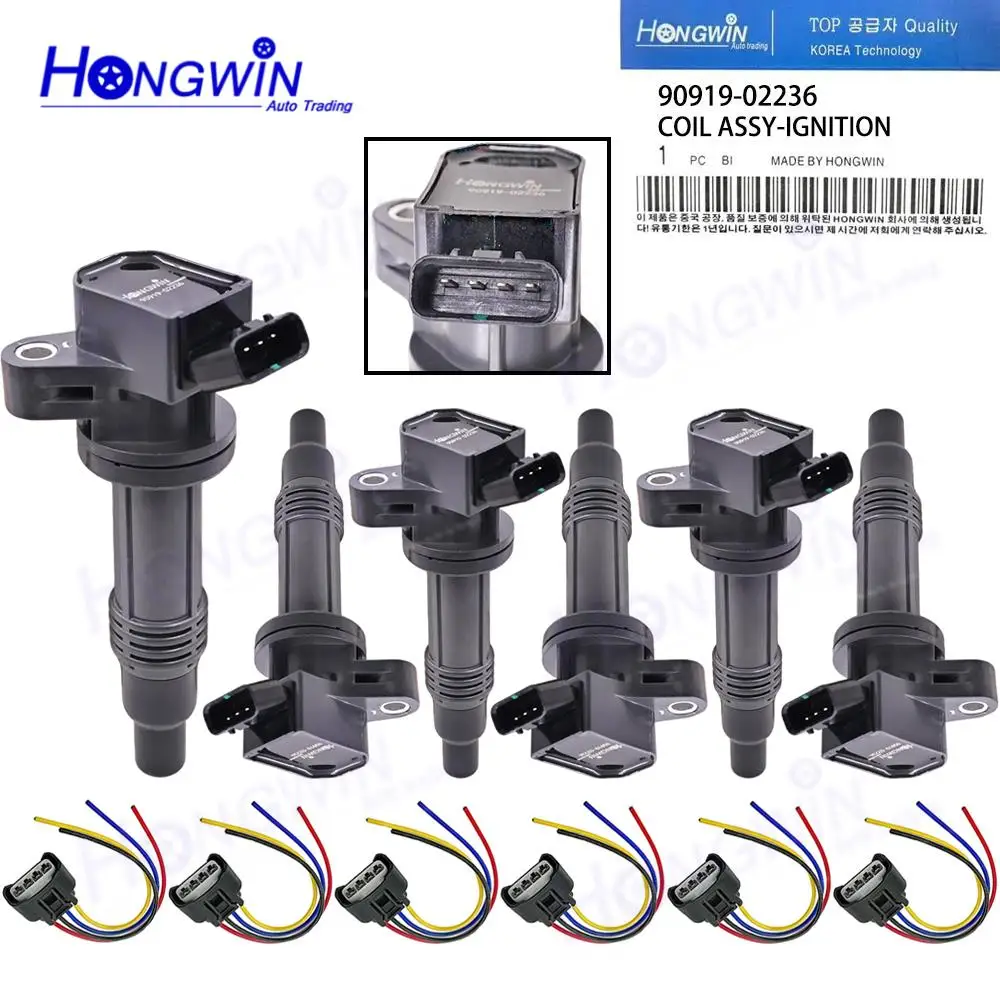 

6PCS/6SET Ignition Coil Or Connector 90919-02236 90919 02236 For Toyota Altezza / Altezza Gitasxe 1998-2005 LEXUS GS GX LX