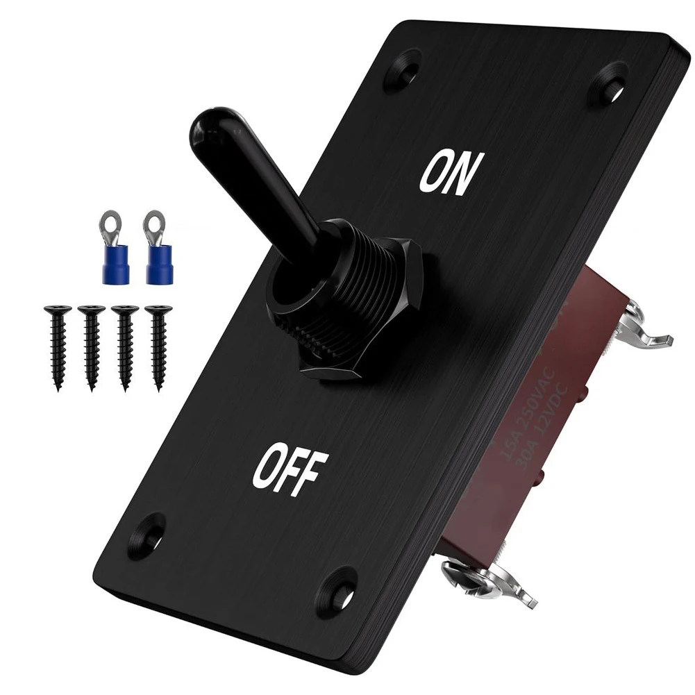 RV Electrical Switch Black SPST Marine Switch Plastic Housing Construction For Boat Dashboard For Marine Boats