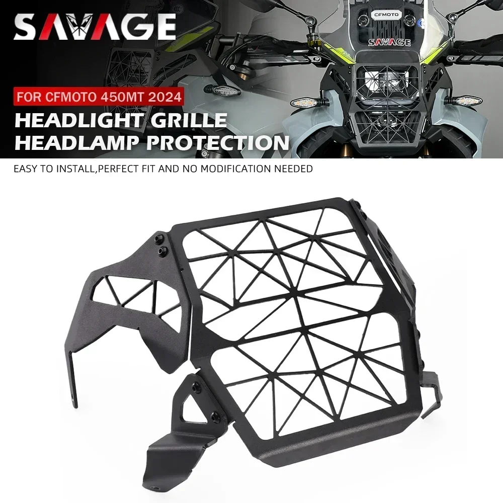 Motorcycle Headlight Grilles Guard Protector For CFMOTO 450MT CF MOTO 450 MT MT450 2024 Headlamp Front Light Protection Cover