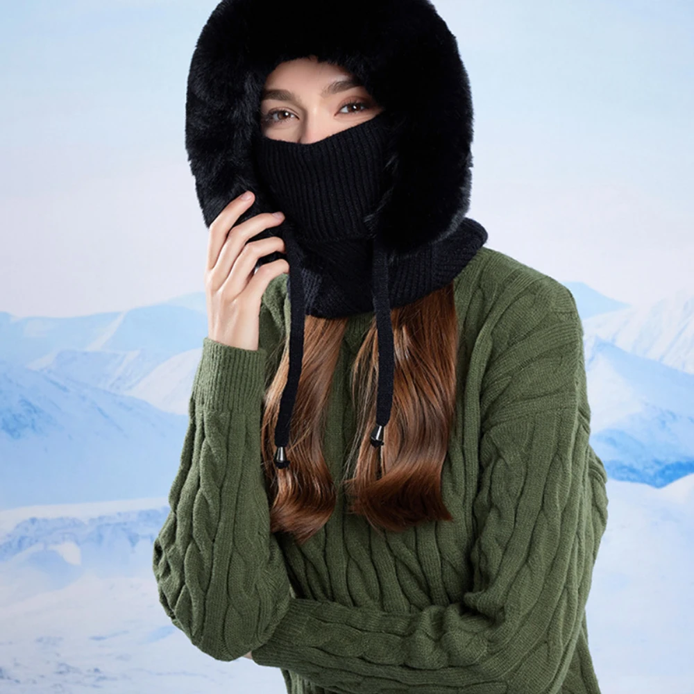 

Шарф-шляпа, ветрозащитная плюшевая маска, шарф-шляпа, зимняя шапка, плюшевая подкладка для зимы, электрический велосипед, поездки на работу