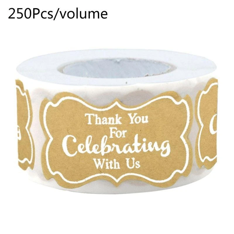 „Thank You for Celebrating with Us“-Aufkleber, 500 Stück/Rolle, Geschenkumschläge, Kekse