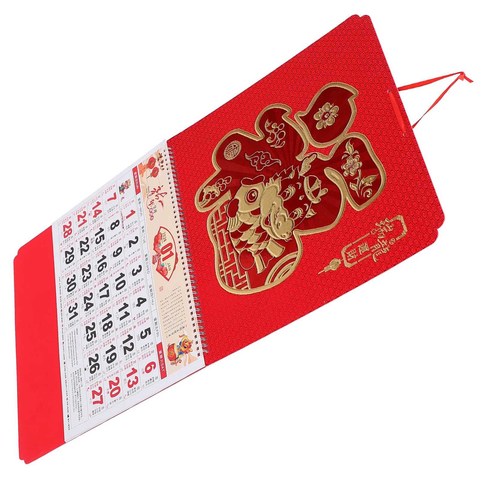 

Dragon Year 2024 Hanging Calendar Chinese Style Lunar Wall Calendar Traditional Home Office Decor Clear Printed Monthly Planner