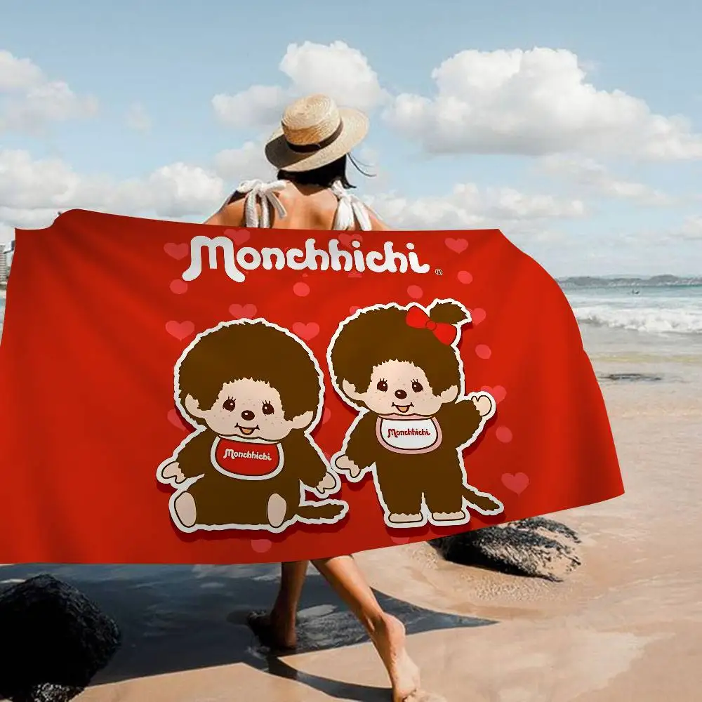 Happiness And Fortune M-MonchhichiS Microfiber Beach Towel Absorbent Quick dry Soft Yoga Swimming Resort Mountain Climbing Towel
