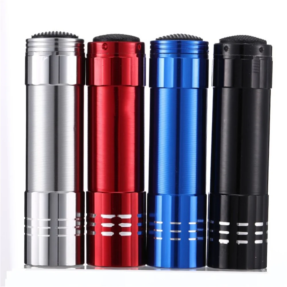 1Pcs 9LED UV Flashlight Powerful Small Camping Torch Ultra-high Brightness Flash Light Lamp