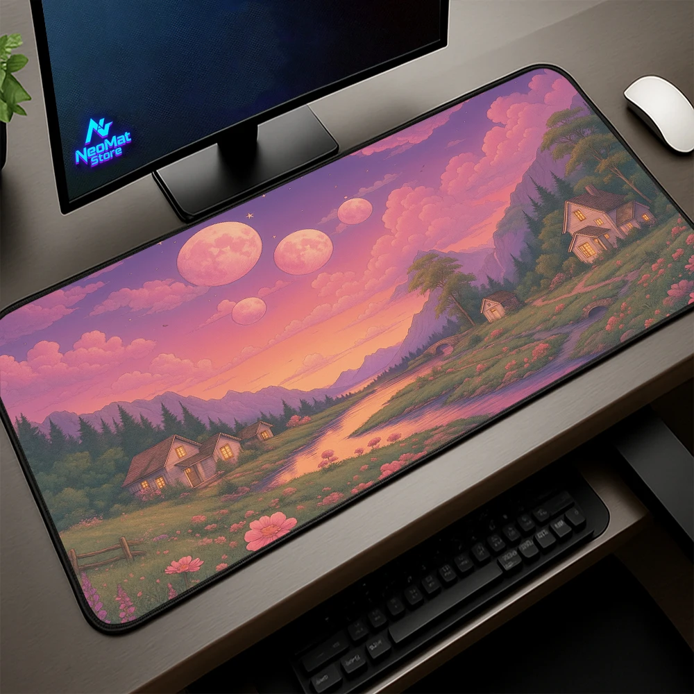 

Pink Mouse Pad Large Sakura Mousepad Cherry Blossom Keyboard Mat Aesthetic Desk Mats Flowers Mouspads Desktop Accessories Rugs