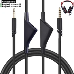 OFC Replacement Aux Cable Extension Cord For Logitech Astro A10 Gen 1 2 A40 A40TR Gaming Headsets With Mic Mute Volume Control