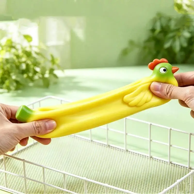 Banana Chicken Squeeze Stress Relief Fidget Toy Crunchy Squeeze Ball Blocks Filled Anti Stress Toys For Kids & Adults