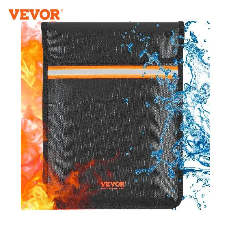 VEVOR-bolsa ignífuga para documentos, bolsa de almacenamiento de 2 capas/1 capa, 2000 °F, a prueba de fuego e impermeable, para dinero, documentos y joyas