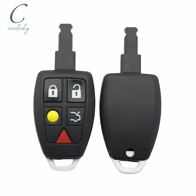 

Cocolockey Smart Remote Key Shell Fit for VOLVO V40 V70 C70 S40 S60 S70 5 Button Keyless Car Keys Fob Uncut Blade Replacement