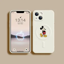 Original Luxury Mickey Minnie for Magsafe Magnetic Wireless Charging phone case for iphone 15 12 13 14 11 17 16 Pro Max cover