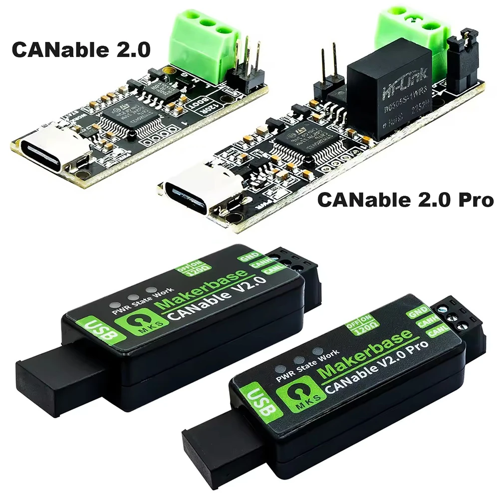 Makerbase MKS CANable 2.0 CAN Analyzer USB to CAN Adapter CANFD SLCAN SocketCAN CANdleLight Klipper CANable 2.0 Module