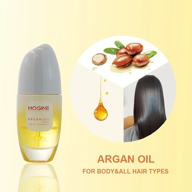 MOGINE ARGAN OIL Styling بخاخ للحماية من الحرارة من الزيوت العطرية، قناع شعر بروتين للإصلاح المغذي - ناعم ومضاد للتجعد