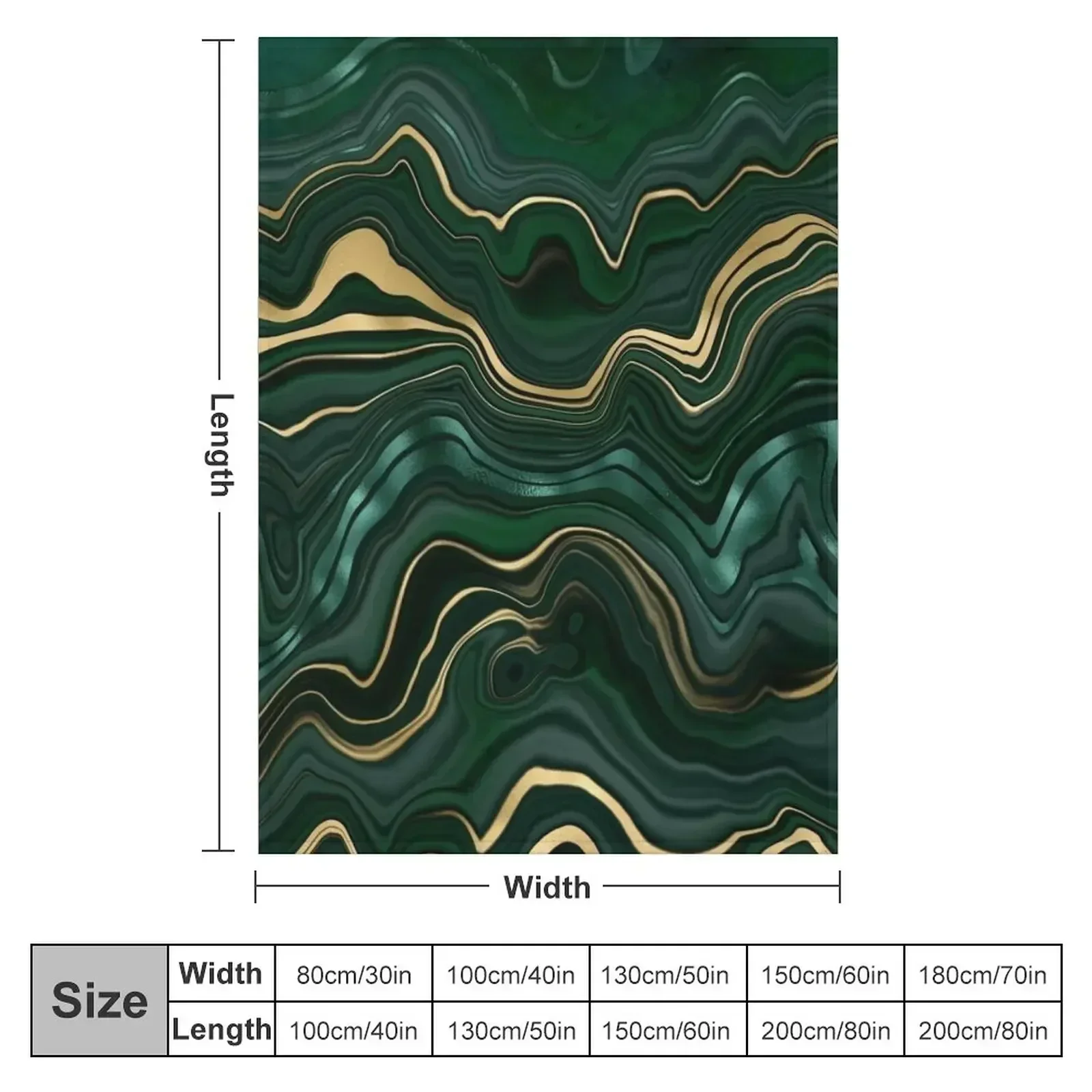 Malachite Faux Marble Texture With Gold Veins IV Throw Blanket couch cozy soft plush fuzzy picnic outdoor blanket