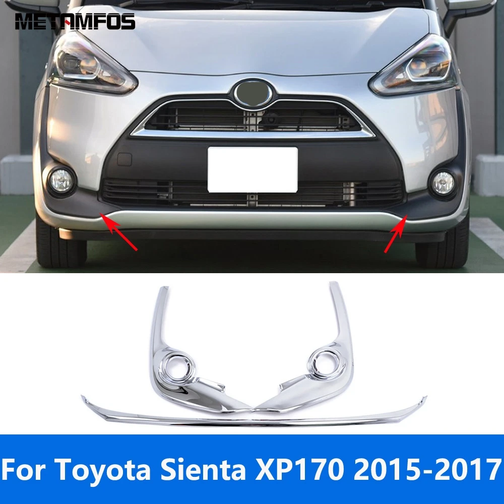 

Fog Light Cover Trim For Toyota Sienta XP170 2015 2016 2017 Chrome Front Bumper Lip Trim Body Kit Spoiler Diffuser Accessories