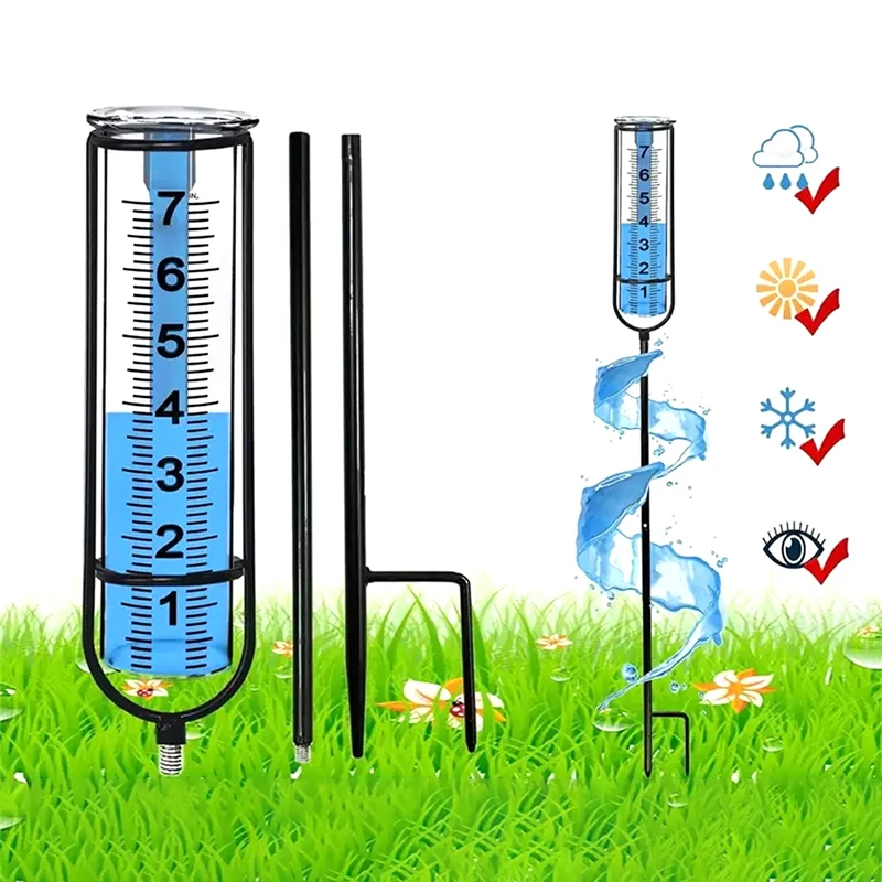 1 Set Garden Rain Gauge Freeze Proof Rain Gauge Outdoor Best Rated For Garden Deck Lawn With Large Numbers Adjustable Height