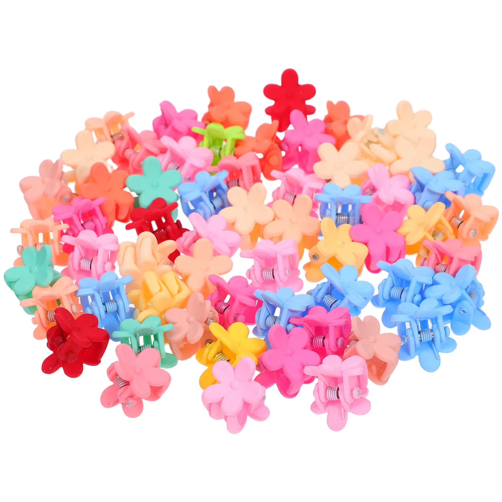

60Pcs Mini Hair Claw Clips Matte Finish Candy Shades Strong Grip Lightweight Plastic Floral Clamps for Everyday Use