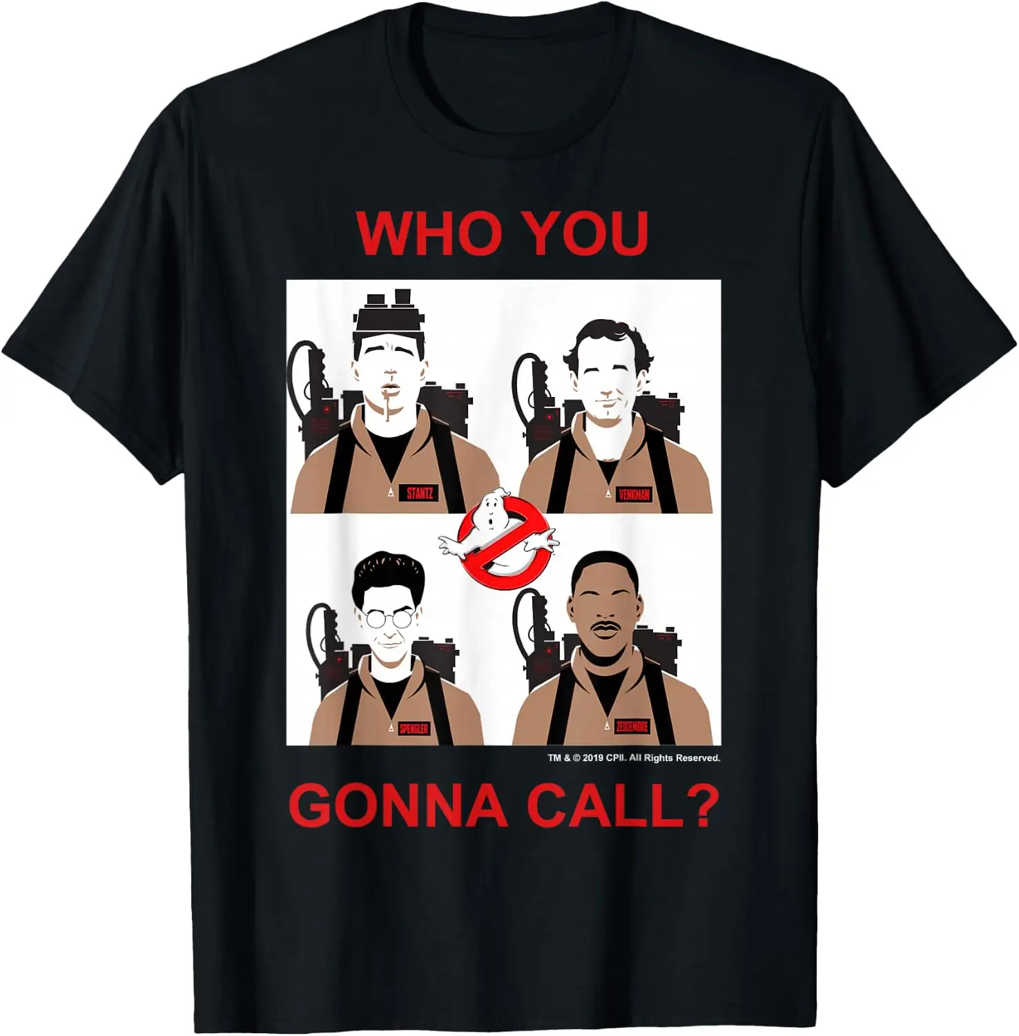Who You Gonna Call Group Shot Panels T-Shirt Halloween Cotton Short-Sleeve Tee: Fun, Stylish, Breathable, and Casual