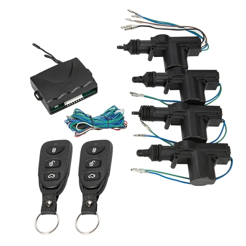 

Car Lock Door Remote Control Keyless Entry System Locking Kit With 4 Door Lock Actuator Universal 12V