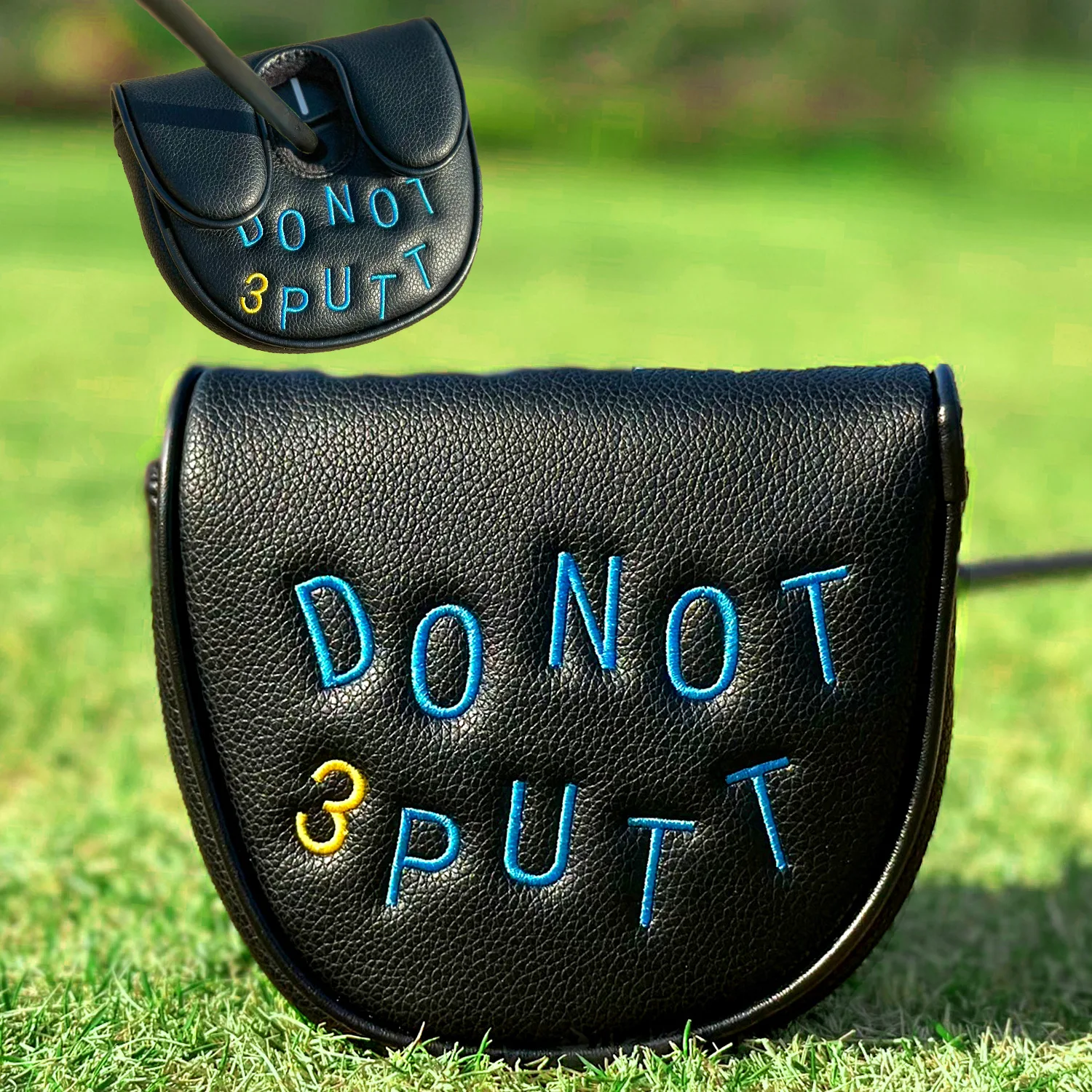 Golf Semi-Circular Putter Head Cover with Double Buckles, Compatible with DF Embroidered PU Putter Protective Covers image 5