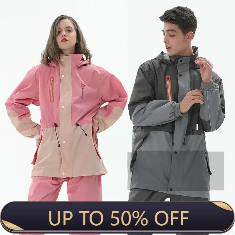 Split Raincoat Jacket Rain Pants Suit Adult Waterproof Outdoor Motorcycle Cycling Hiking Fishing Rainproof Protective Equipment