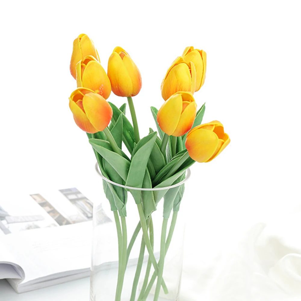 10 Stück Tulpenblumen, künstlicher Tulpenstrauß, PE-Schaum, künstliche Blumen für Hochzeitszeremonie, Dekoration, Heim, Garten, Blumenstrauß, Dekoration – Detail 8